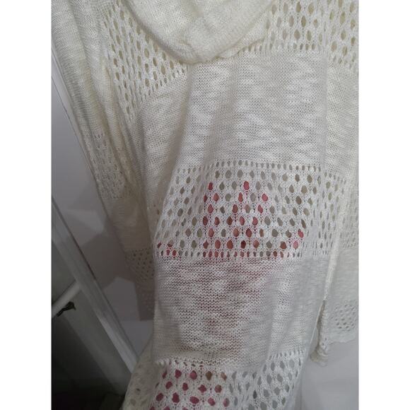 Boho eyelet cream duster cardigan Cottagecore lightweight fairy Ties coastal - Picture 8 of 10